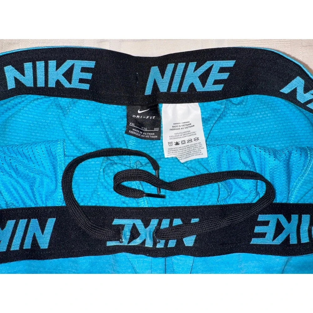 Nike Shorts Mens XXL Blue Dri-FIT Training Athletic Heathered Knit Pockets 8in